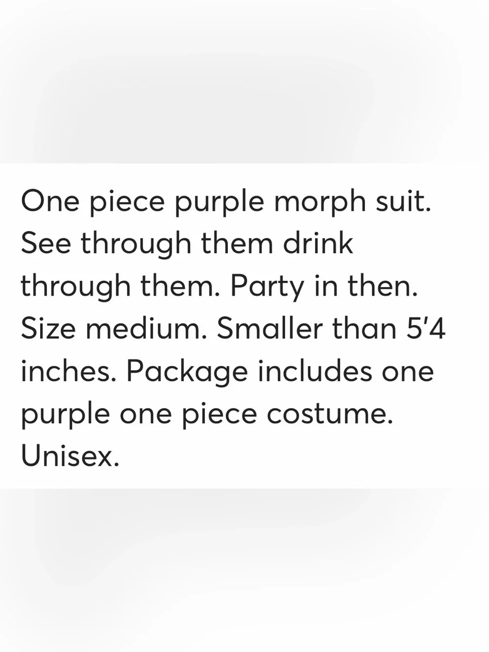 Morphsuit purple one